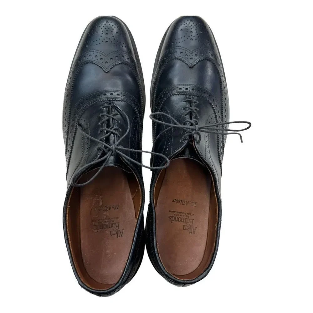 Allen Edmonds Mc Allister Mens Leather Wingtip Oxfords Dress Shoes Black Size 14